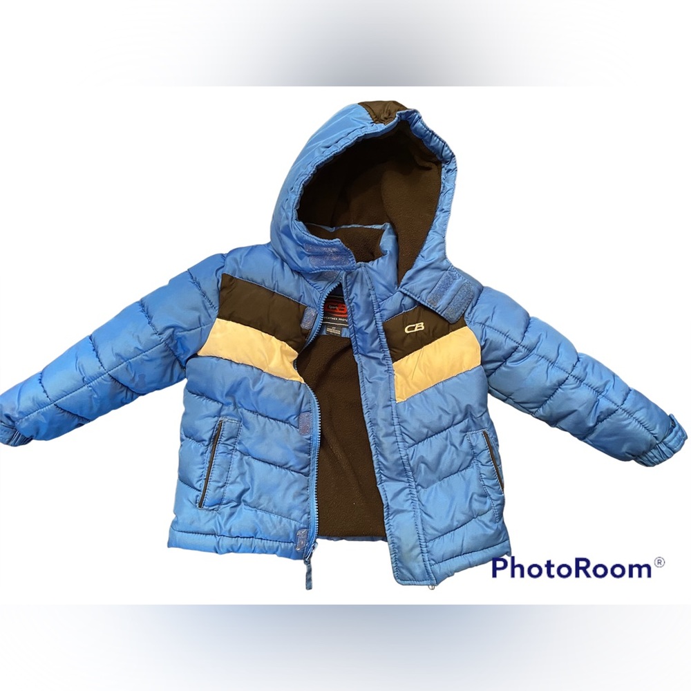 CB Sport Boys Winter Coat Size 3T Blue White and Black